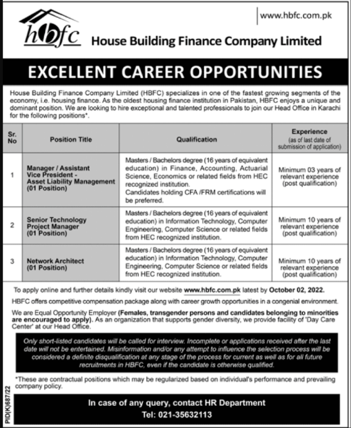 House Building Finance Company Limited Jobs