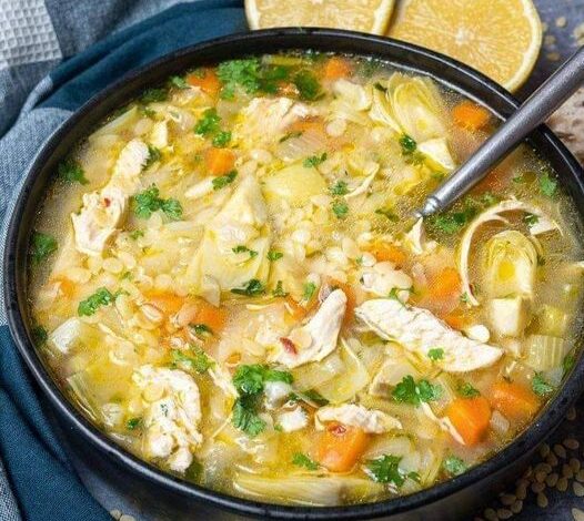 Lemon Artichoke Chicken Soup