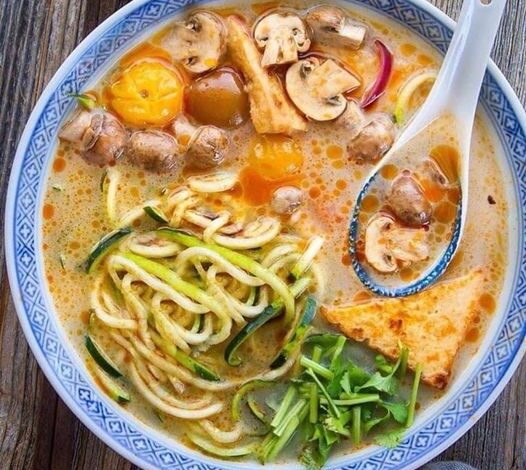 Tom Yum Soup with Zucchini Noodles
