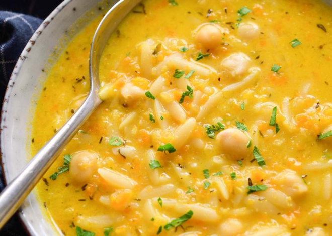 Lemon Chickpea Orzo Soup
