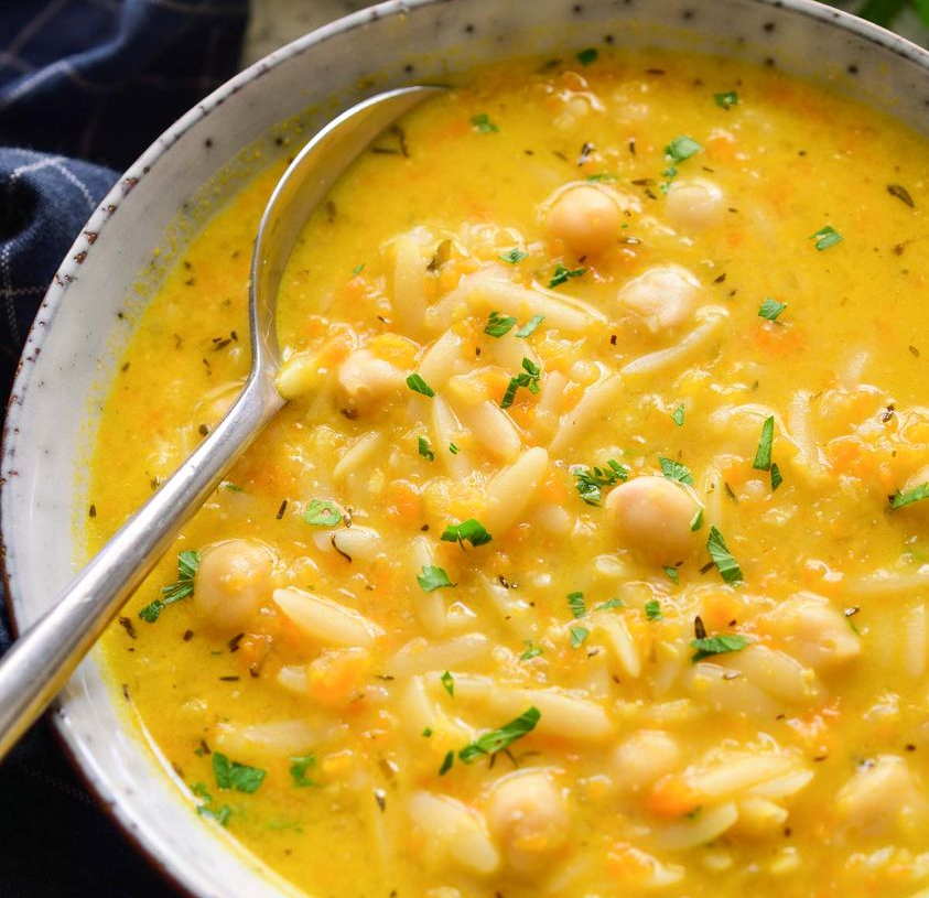 Lemon Chickpea Orzo Soup