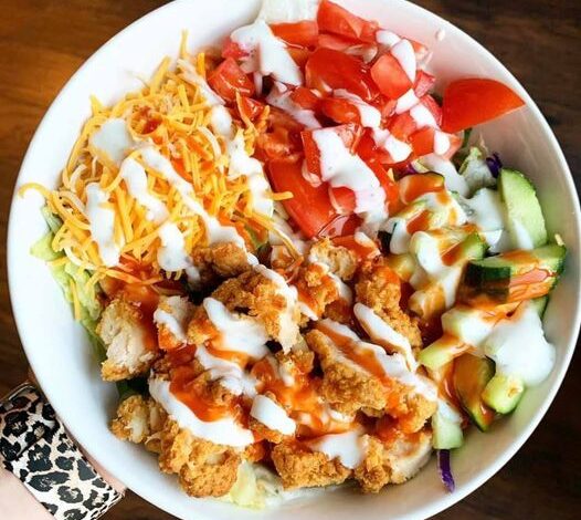 Buffalo Ranch Crispy Chicken Salad