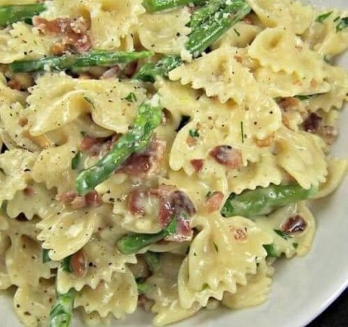 Weight Watchers Creamy Pasta with Asparagus and Bacon