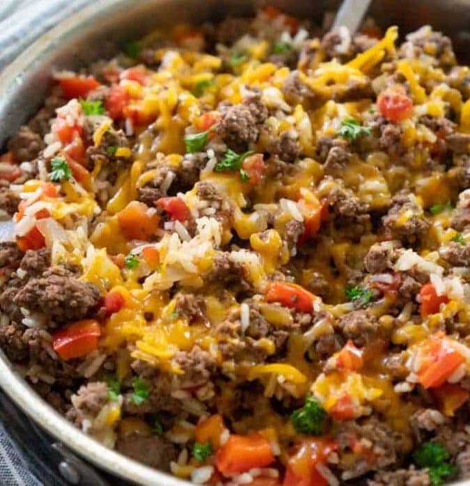 GROUND BEEF AND RICE SKILLET DINNER – Yummly Bowls Recipes