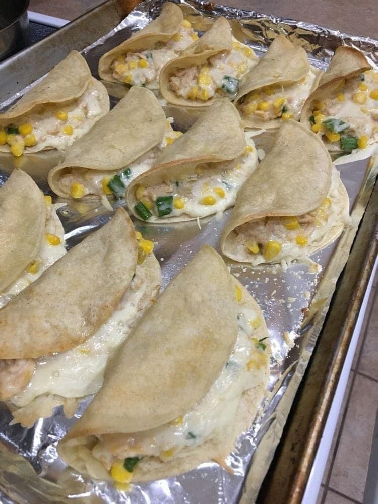 White chicken chili tacos