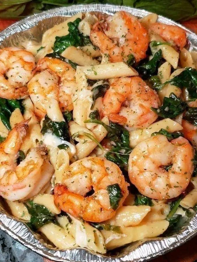 Weight Watchers Cheese Shrimp Penne Pasta & Spinach