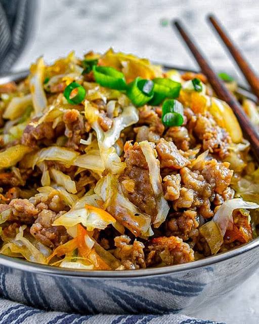 weight watchers  0 point egg roll in a bowl