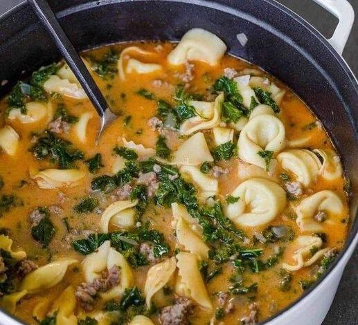 Lighter Instant Pot Italian Sausage and Tortellini Soup