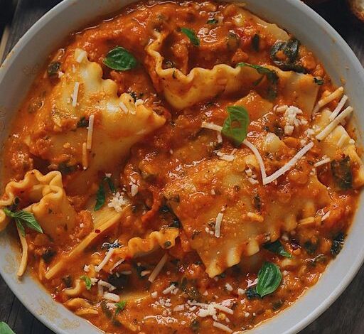 Lentil Lasagna Noodle Soup