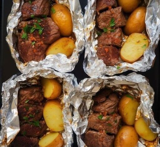 Garlic Steak & Potato Foil Packets