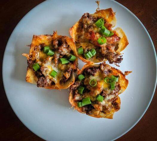 CHICKEN TACO WONTONS “CUPCAKES”