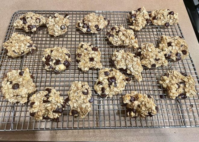 Peanut butter, banana & chocolate chip protein cookies