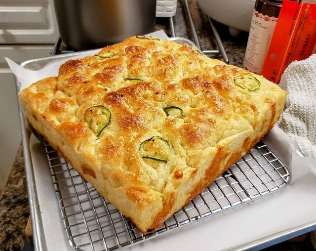 Keto Cheddar Jalapeño Mini Focaccia